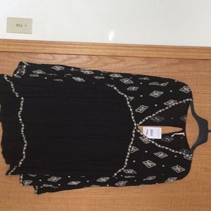 Free People black tunic deep V front and back (S)
